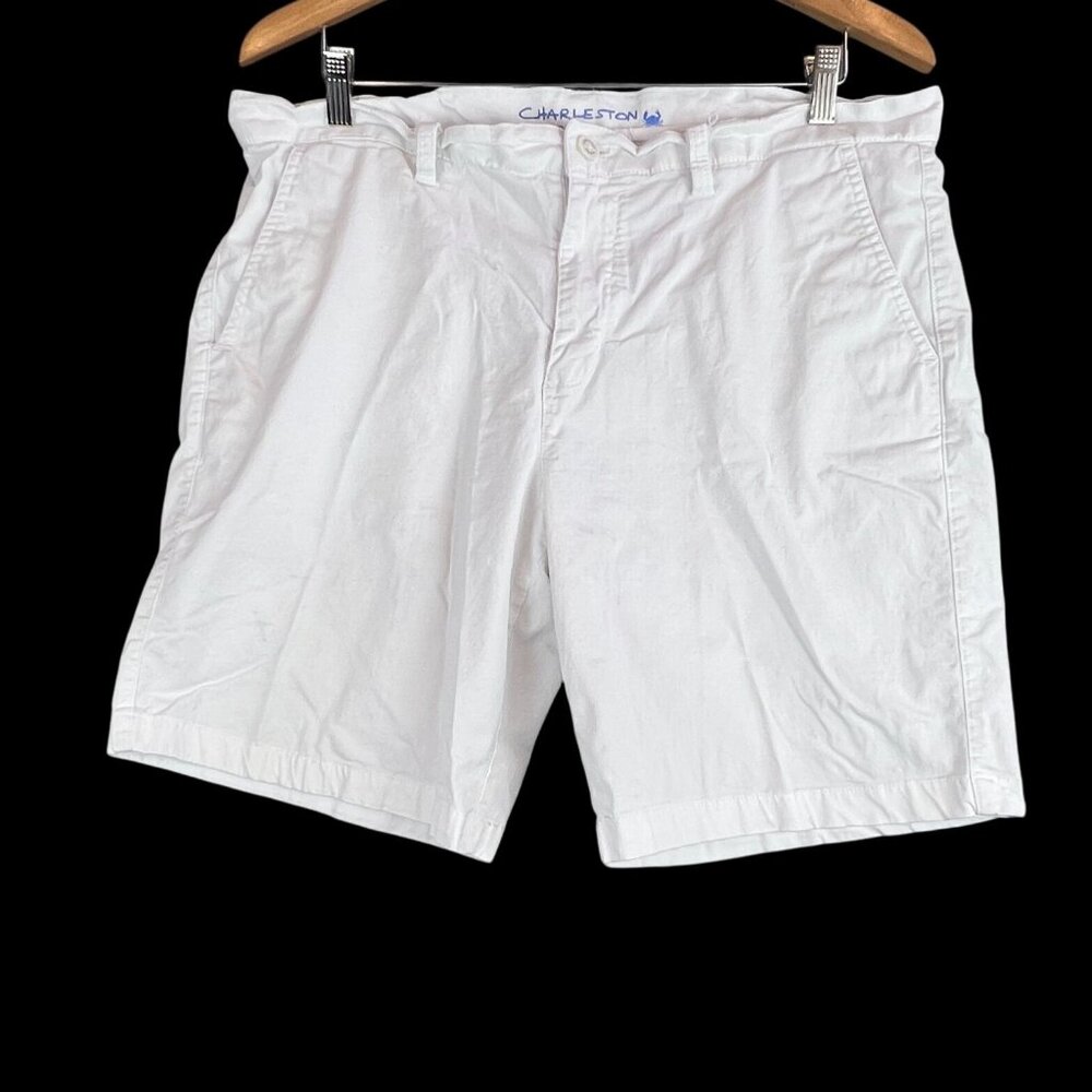 Charleston Thread Mens Size 36 White Chino Cotton Spandex Classic Preppy Shorts